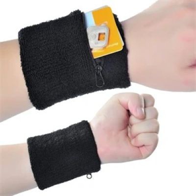 SPORTS TERRY WRIST BAND with Pocket